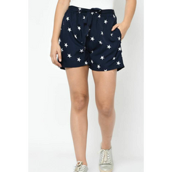 Navy Blue Star Printed Shorts