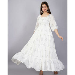 White Tiered Maxi Dress