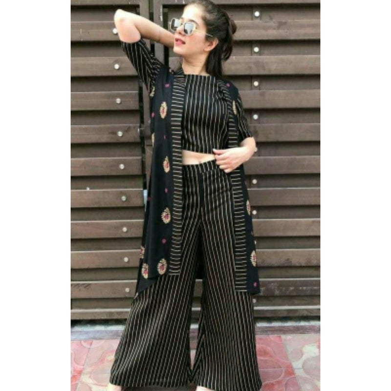 Striped Co-ord Set With Jacket