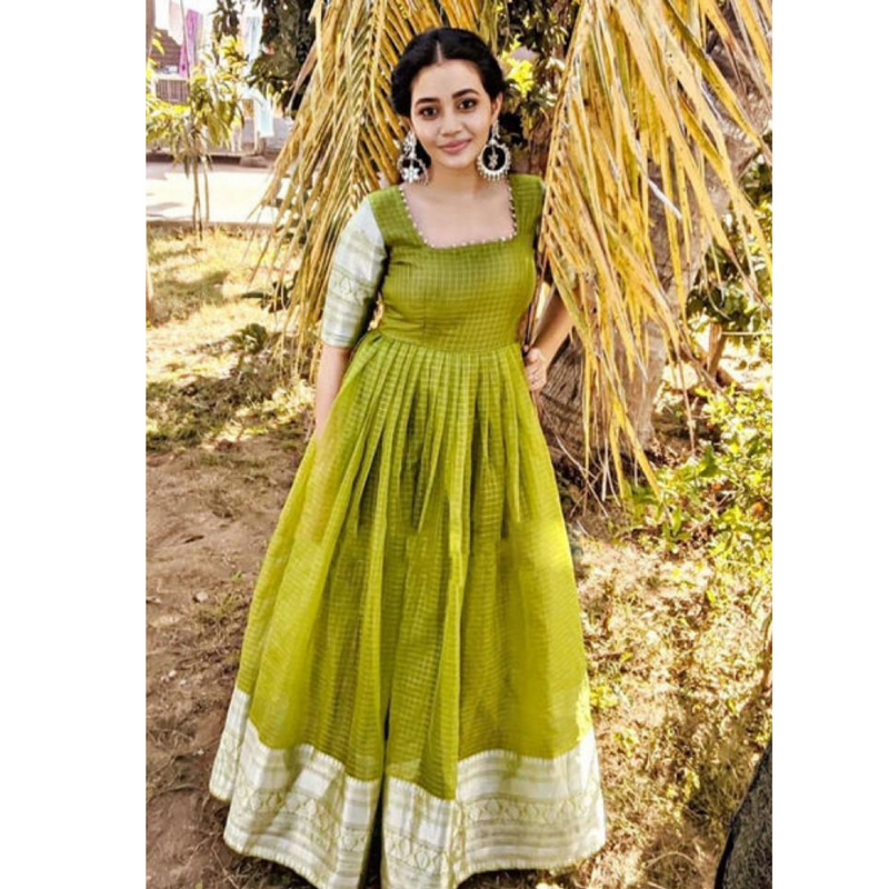 Lime Green Ethnic Maxi Dress