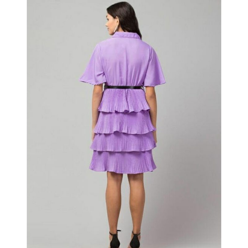 Lavender Tiered Ruffle Dress