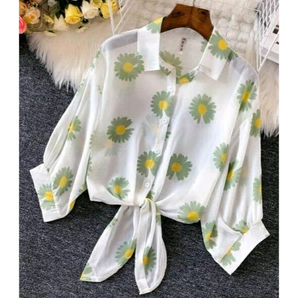 Daisy Printed Crop Shirt