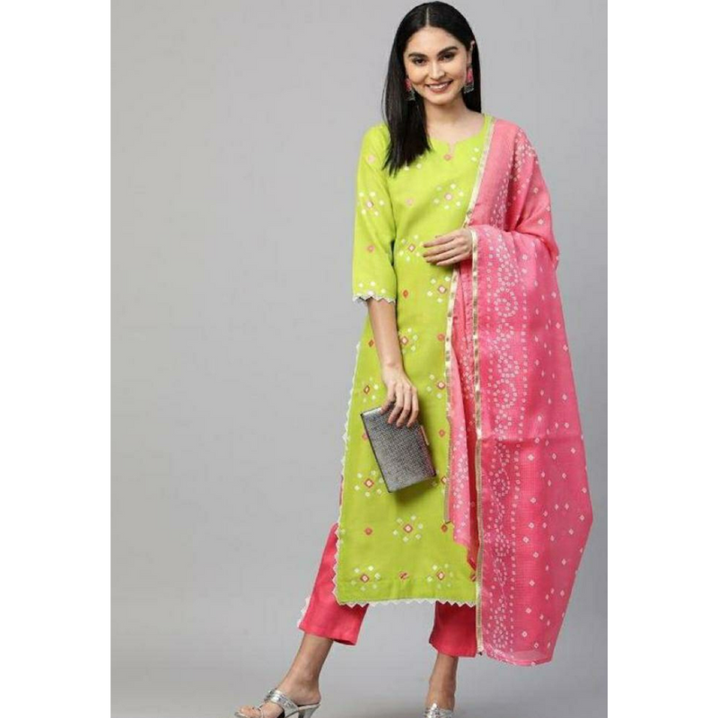 Lime Green and Pink Suit Set